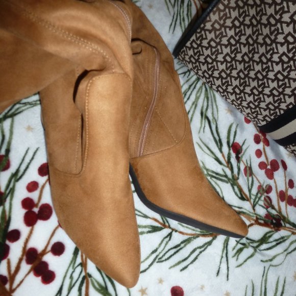 Sale- Stylish Tall Faux Suede Pointed Toe Over-The-Knee Boots sz 42EU/11US - Picture 7 of 11